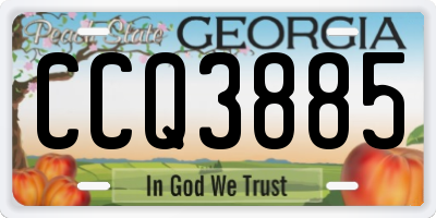 GA license plate CCQ3885