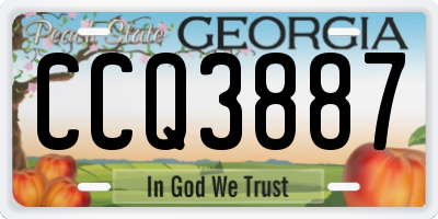 GA license plate CCQ3887