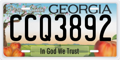 GA license plate CCQ3892