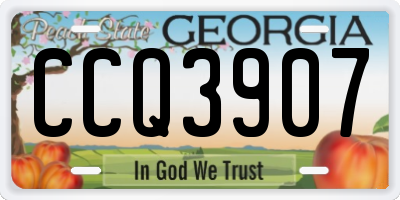 GA license plate CCQ3907