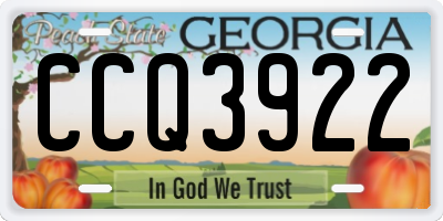 GA license plate CCQ3922
