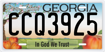 GA license plate CCQ3925