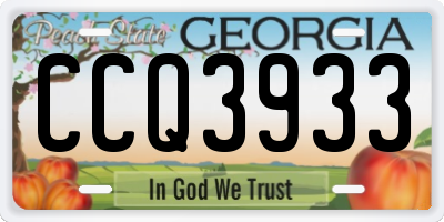 GA license plate CCQ3933