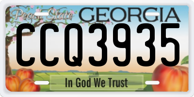 GA license plate CCQ3935