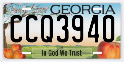 GA license plate CCQ3940