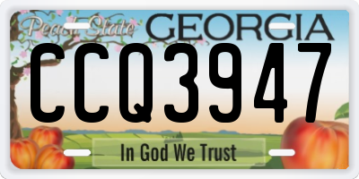 GA license plate CCQ3947