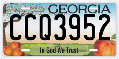 GA license plate CCQ3952