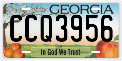 GA license plate CCQ3956