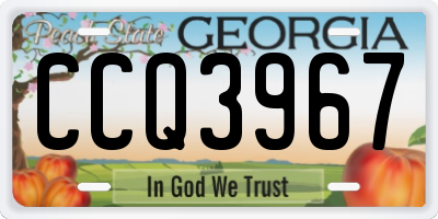GA license plate CCQ3967