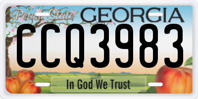 GA license plate CCQ3983