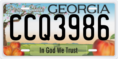 GA license plate CCQ3986