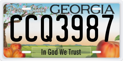 GA license plate CCQ3987