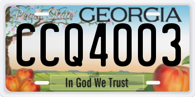 GA license plate CCQ4003