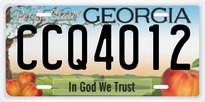 GA license plate CCQ4012