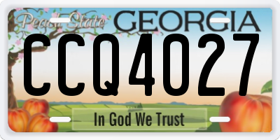 GA license plate CCQ4027