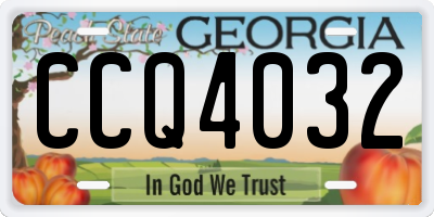 GA license plate CCQ4032