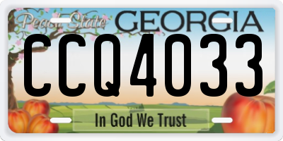 GA license plate CCQ4033