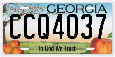 GA license plate CCQ4037