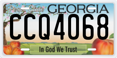 GA license plate CCQ4068