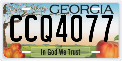GA license plate CCQ4077