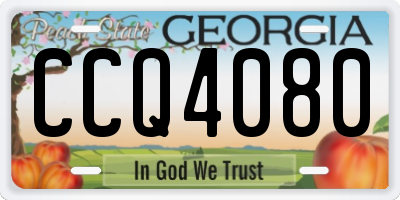 GA license plate CCQ4080