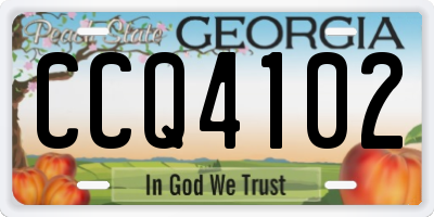 GA license plate CCQ4102