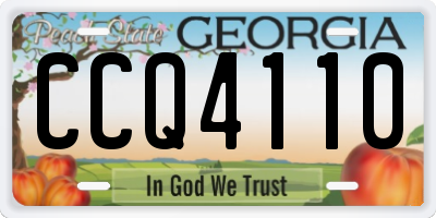 GA license plate CCQ4110