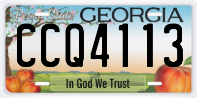 GA license plate CCQ4113