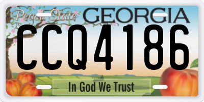 GA license plate CCQ4186