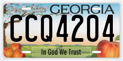 GA license plate CCQ4204