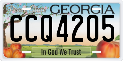 GA license plate CCQ4205