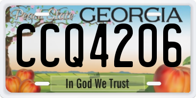 GA license plate CCQ4206