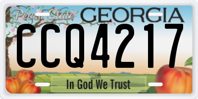 GA license plate CCQ4217