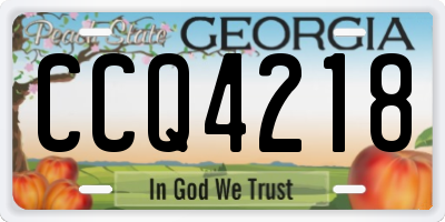 GA license plate CCQ4218