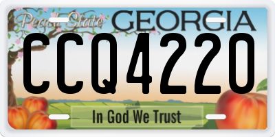 GA license plate CCQ4220
