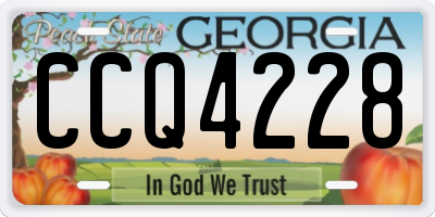 GA license plate CCQ4228