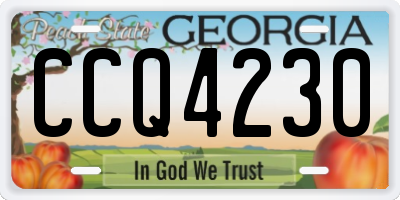 GA license plate CCQ4230