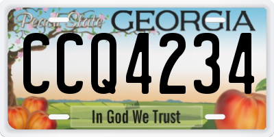 GA license plate CCQ4234