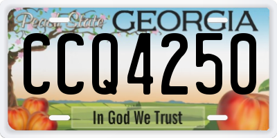 GA license plate CCQ4250
