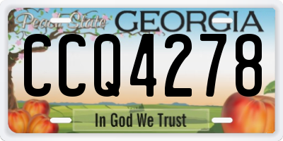 GA license plate CCQ4278