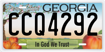 GA license plate CCQ4292