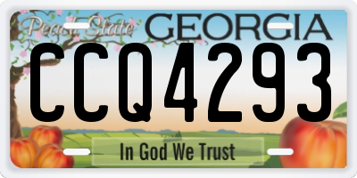 GA license plate CCQ4293