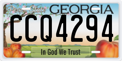 GA license plate CCQ4294