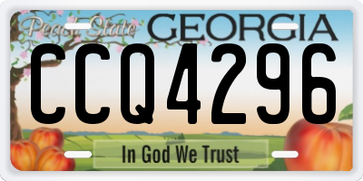 GA license plate CCQ4296