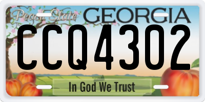 GA license plate CCQ4302