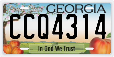 GA license plate CCQ4314
