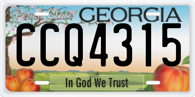 GA license plate CCQ4315