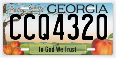 GA license plate CCQ4320