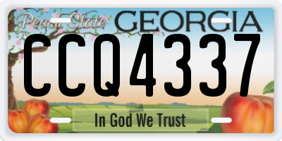 GA license plate CCQ4337