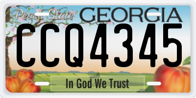 GA license plate CCQ4345